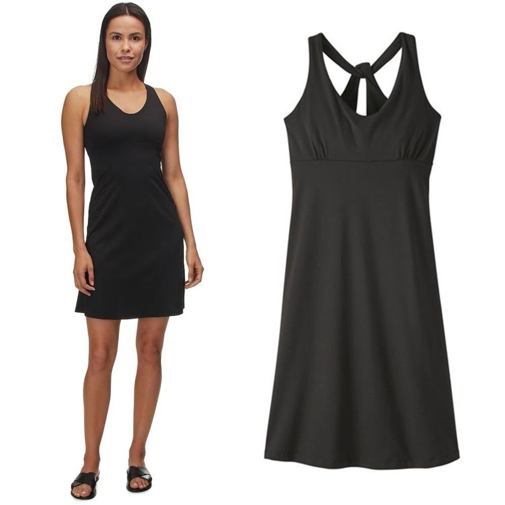 Patagonia • Magnolia Spring Dress black jersey knit a-line halter
